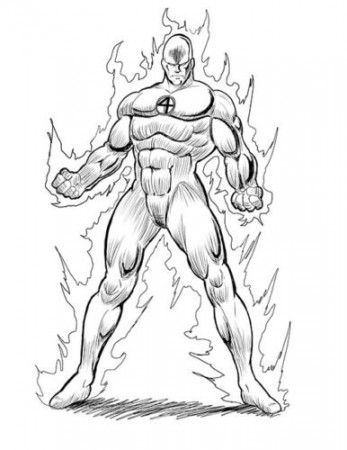 Human Torch Ink BW Comic Art Drawing Illustration Signed by Key Print  8.5x11 | eBay