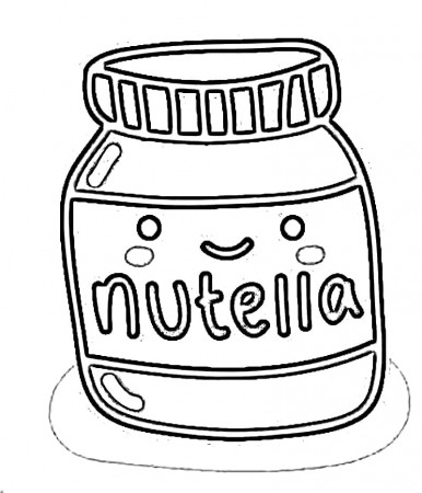 Kawaii Nutella 10 Coloring Page - Free Printable Coloring Pages for Kids