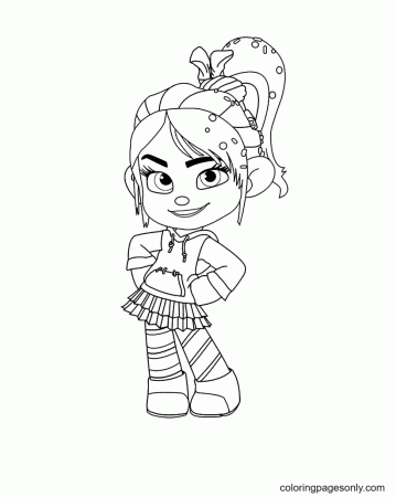 Cute Beautiful Vanellope Coloring Pages - Wreck-It Ralph Coloring Pages - Coloring  Pages For Kids And Adults