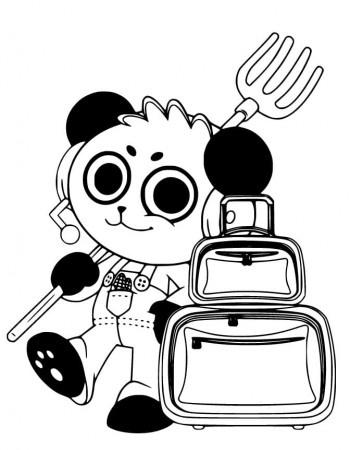 Combo Panda and Suitcase Coloring Page - Free Printable Coloring Pages for  Kids