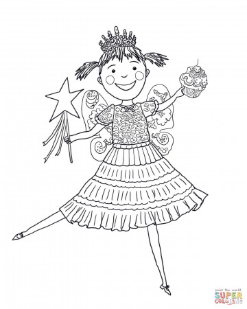 Pinkalicious with Pink Cupcakes coloring page | Free Printable ...