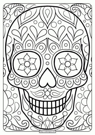 Free Printable Sugar Skull Coloring Pages For Kids Christmas Adults –  Approachingtheelephant