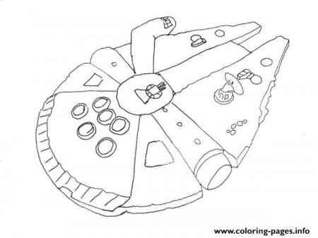 Simple Millenium Falcon Star Wars Ship Coloring Pages Printable