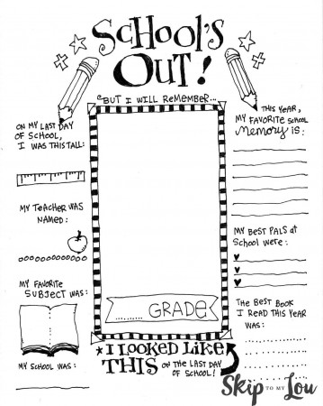 The Coolest FREE Printable End of School Coloring Page | Skip To My Lou