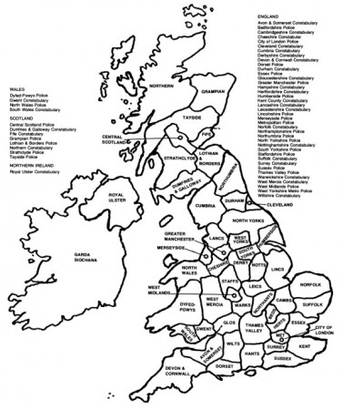 Police and Citizenship: The Police Service Document: Map showing Police  Forces 1977