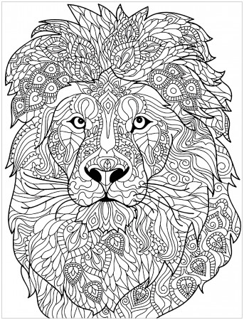 Lion complex patterns - Lions Adult Coloring Pages