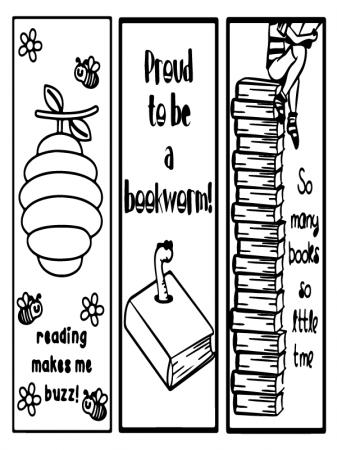 Proud to be Bookworm Bookmark for Kids Coloring Page - Free Printable Coloring  Pages for Kids