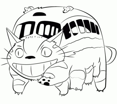 Happy Catbus Coloring Pages - My Neighbor Totoro Coloring Pages - Coloring  Pages For Kids And Adults