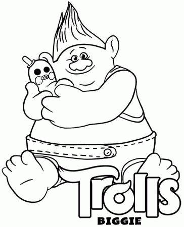 Printable Biggie coloring page Trolls - Topcoloringpages.net