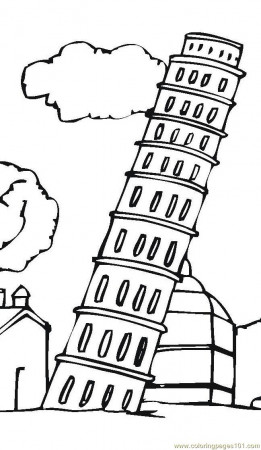 leaning tower of pisa Coloring Page for Kids - Free Sightseeing Printable Coloring  Pages Online for Kids - ColoringPages101.com | Coloring Pages for Kids