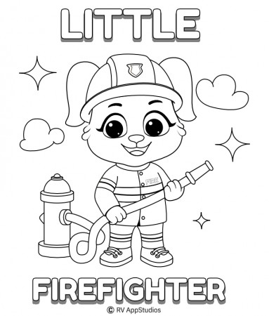 Fire Fighter coloring pages for kids
