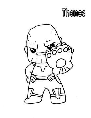Smiling cute baby Thanos with Infinity Gauntlet from the Avengers Coloring  Pages - Avengers Coloring Pages - Coloring Pages For Kids And Adults
