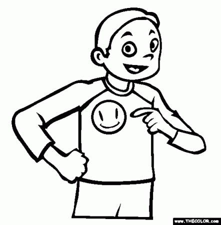 Smile Button Coloring Page | Free Smile Button Online Coloring