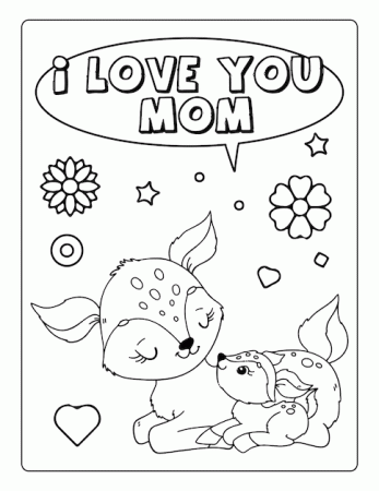 I Love You Mom Coloring Pages Images - Free Download on Freepik