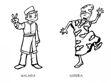 Malaysia costume and Niger costume coloring pages | Niger, Coloring pages,  Color