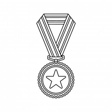 Premium Vector | Coloring page with medal for kids