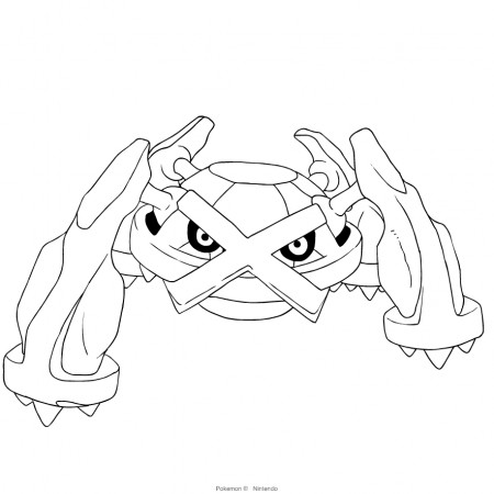 Metagross from the third generation of the Pokémon coloring page