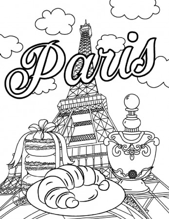 Paris, Eiffel Tower Coloring Page, Coloring Sheet By ErikaVectorika |  TheHungryJPEG