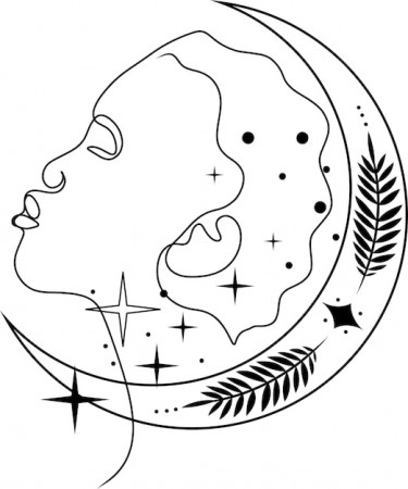 Premium Vector | Abstract portrait of a girl woman mystical moon phases of  the moon silhouette of a girl vector