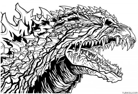 Godzilla Head Coloring Page » Turkau