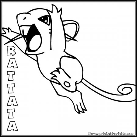 Pokemon Rattata coloring page – Printables for Kids – free word search  puzzles, coloring pages, and other activities