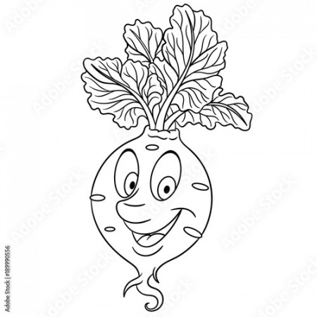 Coloring page. Cartoon Beet. Happy Vegetable character. Eco Food symbol.  Design element for kids coloring book, t-shirt print, icon, logo, label,  patch, sticker. Stock Vector | Adobe Stock