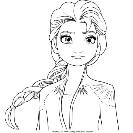 Elsa from Frozen 2 coloring page
