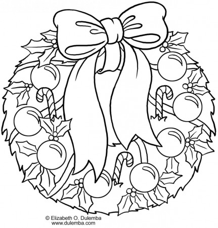 Christmas Coloring Pages Of Wreaths - Coloring Pages For All Ages