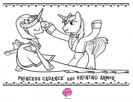Princess Cadance And Shining Armor Coloring Pages - Coloring Cool