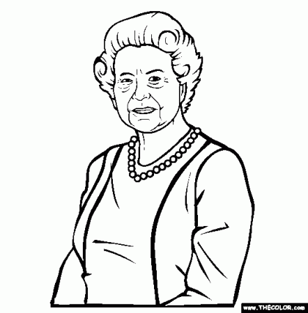 Queen Elizabeth II Online Coloring Page