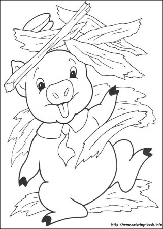 The three little pigs coloring picture