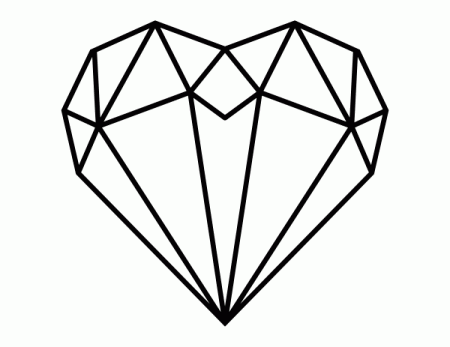 Printable Polygon Heart Coloring Page