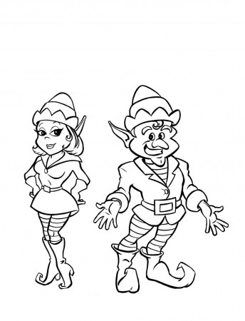Christmas Elf Girl Coloring Pages To Print - Coloring Pages For ...