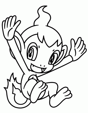 Chimchar Pokemon coloring page