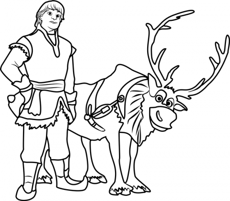Kristoff And Sven Coloring Page - Free Printable Coloring Pages ...