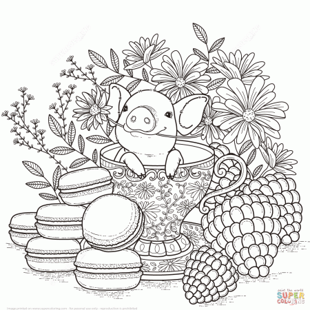Tea Cups Coloring Page | Free Printable Coloring Pages - Clip Art ...