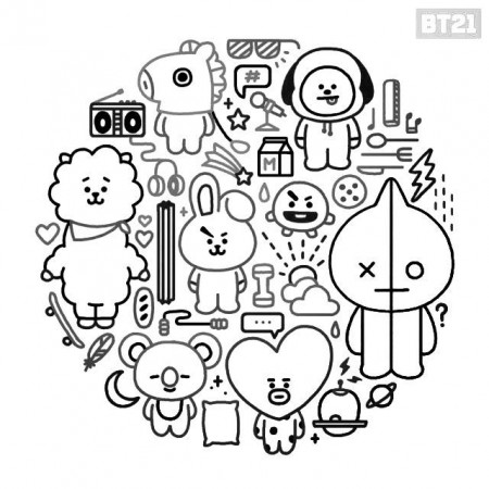 Bts Member Bt21 Coloring Pages Printable