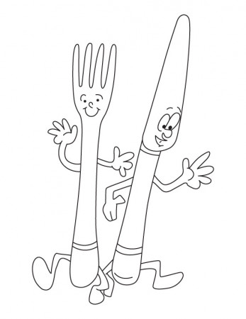 Fork and knife coloring page | Download Free Fork and knife ...