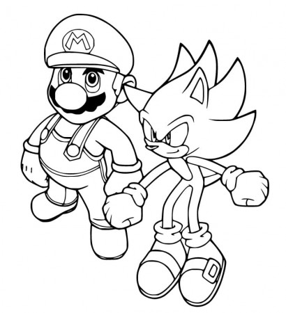 Mario and Sonic Coloring Page - Free Printable Coloring Pages for Kids