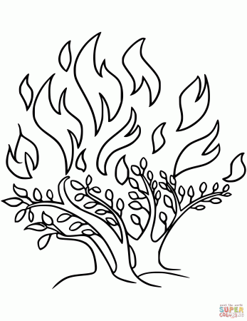 The Burning Bush coloring page | Free Printable Coloring Pages