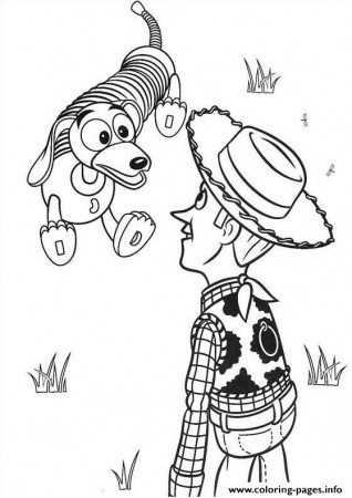 Woody Sheriff And Slinky Dog Coloring page Printable