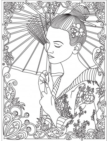 Japan Geisha | Colorish: coloring book for adults mandala relax by  GoodSoftTech | Detailed coloring pages, Coloring books, Steampunk coloring