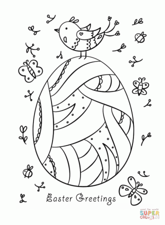 Easter Greetings coloring page | Free Printable Coloring Pages