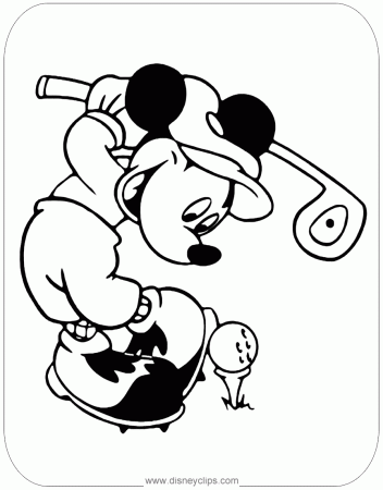 Mickey Mouse Misc. Sports Coloring Pages | Disneyclips.com