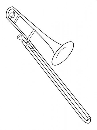 trombone Coloring Page - Funny Coloring Pages