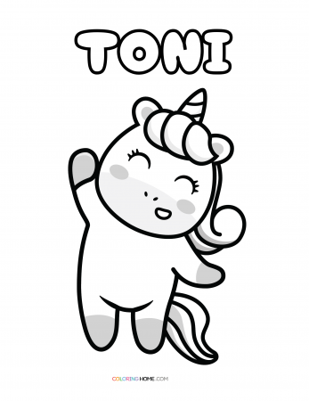 Toni unicorn coloring page