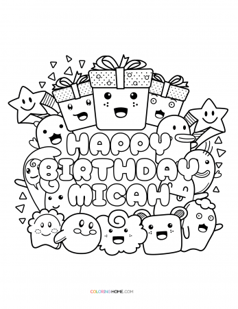 Happy Birthday Micah coloring page