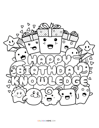 Happy Birthday Knowledge coloring page