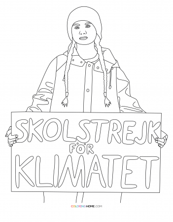 Greta Thunberg coloring page