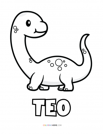 Teo dinosaur coloring page